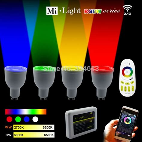 85 265V Milight 2 4G GU10 4W RGB Warm Cool White LED Light Dimmable