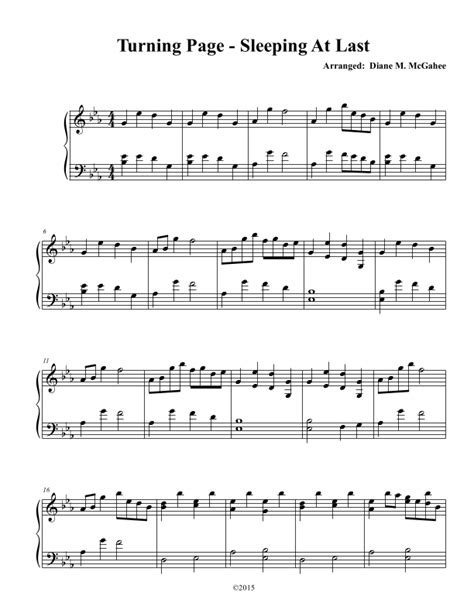 Turning Page Arr Diane M Mcgahee By Sleeping At Last Sheet Music