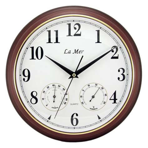 LA MER GD115020 настенные кварцевые часы с термометром и гигрометром ...