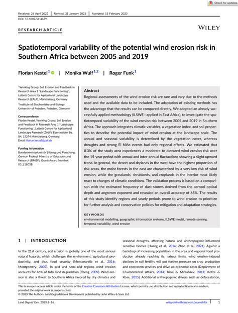 PDF Spatiotemporal Variability Of The Potential Wind Erosion Risk In