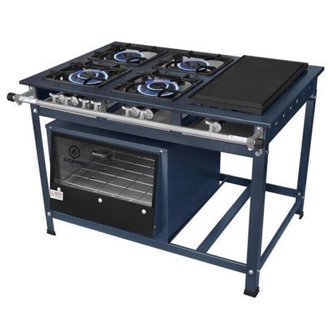 Fogão Industrial 4 Bocas Baixa Pressão Chapa e Forno 90 Litros JL