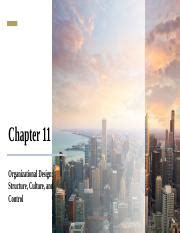 Chapter 11 Organizational Design Structure Culture And Control 1 Pptx