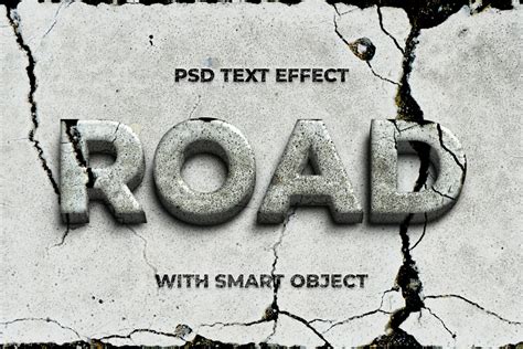 Racked Asphalt Road Text Effect Masterbundles