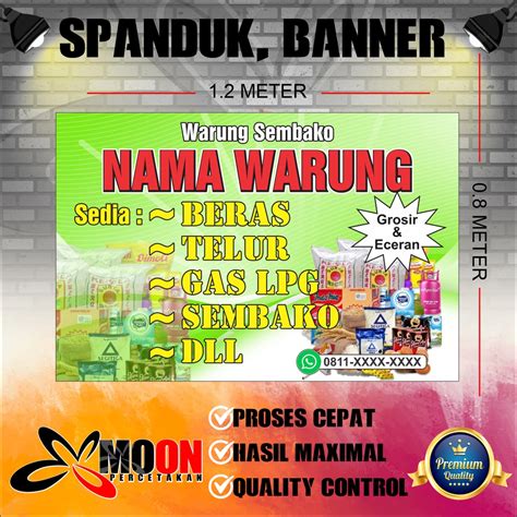 Jual Cetak Banner Spanduk Warung Sembako Shopee Indonesia