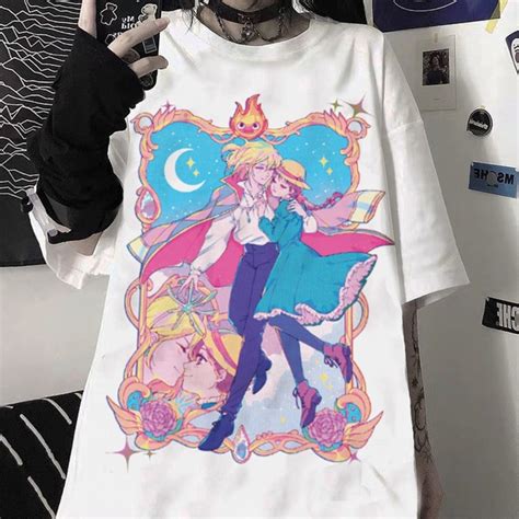 Camiseta Branca O Castelo Animado Howl S Moving Castle Studio Ghibli