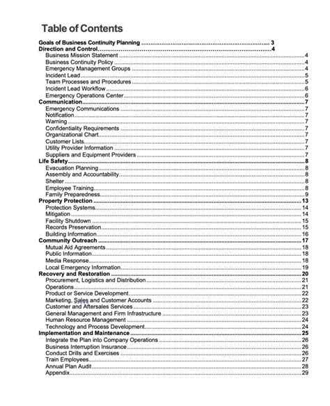 Business Continuity Planning Template Norex It Community