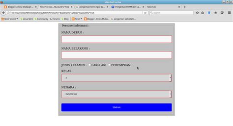 Membuat Form Inputan Sederhana Menggunakan HTML Dengan Gabungan CSS