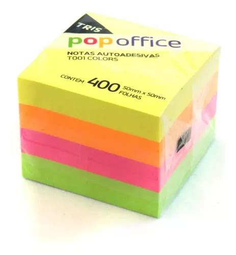 Bloco Adesivo Pop Office X Mm Folhas Tris Parcelamento