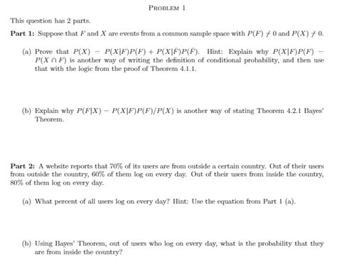 Solved PROBLEM 1 This Question Has 2 Parts Part 1 Suppose Chegg