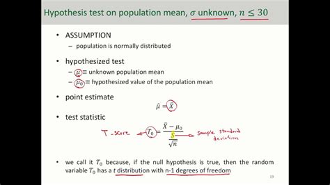 Hypothesis Testing Introduction To T Test Youtube