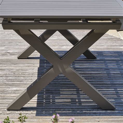 Table De Jardin En Aluminium Avec Rallonge Automatique Floride Quartz