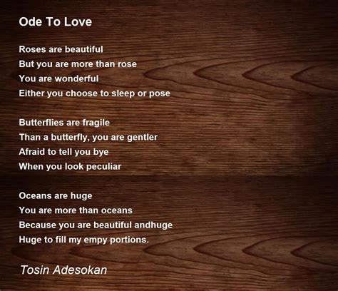 Ode Poems About Love