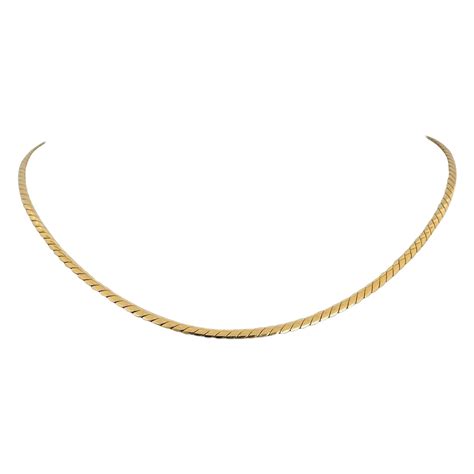 14 Karat Yellow Gold Solid Ladies Thin Snake Link Chain Necklace Italy