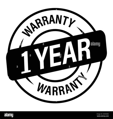 Warranty Abstract One Year Warranty Vector Icon Black In Color Stock