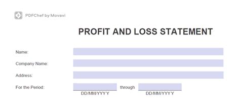 Profit and Loss Statement | PDF Template – Free Download