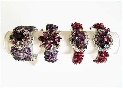 Shockingly Gorgeous Purple Rhinestone Cuff Bracelet