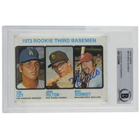 Mike Schmidt Signed Topps Rookie Third Basemen Ron Cey