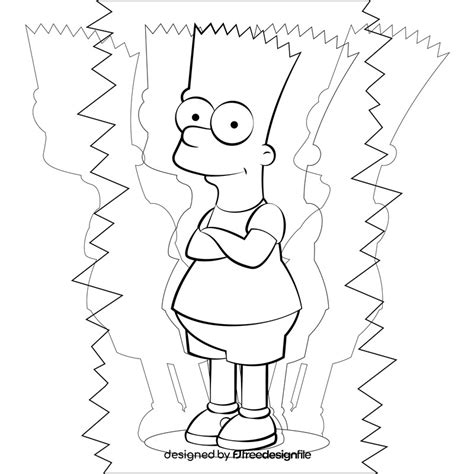 Simpsons, Homer drawing black and white vector free download