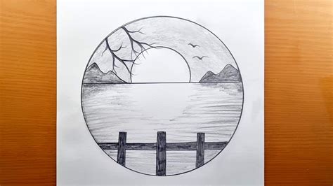 Desenho De Paisagem Facil - Como desenhar paisagens naturais - Desenho de paisagem fácil para ...