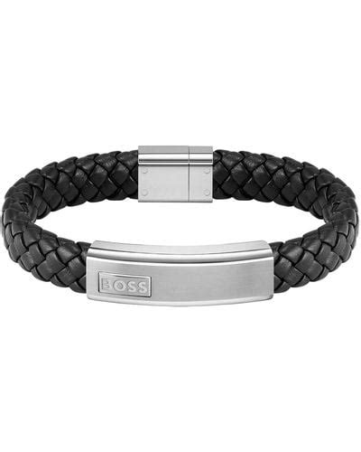 Black BOSS Bracelets for Men | Lyst