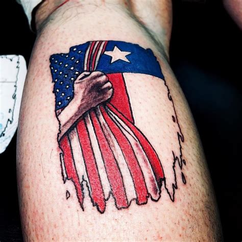 Distressed American Flag Tattoo