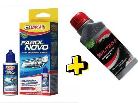 Kit Limpa Farol Luxcar Tira O Fosco E Amarelado Militec R