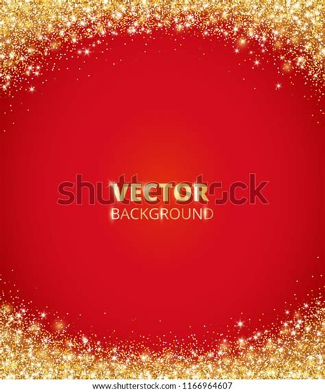 Sparkling Glitter Border Frame Falling Golden Stock Vector Royalty