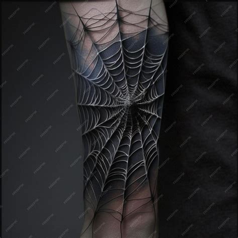 Tattoo Teia De Aranha - Uma tatuagem de teia de aranha em preto e branco no braço de uma pessoa ...
