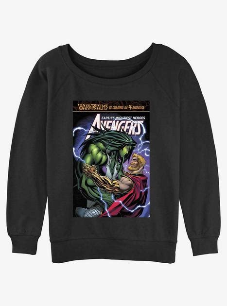 Marvel She Hulk In Thors Arms Womens Slouchy Sweatshirt Black Boxlunch