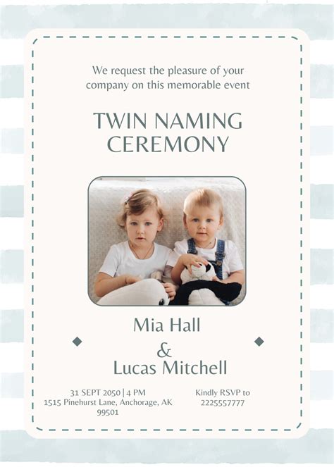 Free Naming Ceremony Invitation Templates And Examples Edit Online