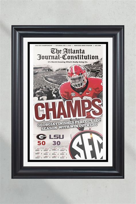 2022 Georgia Bulldogs SEC Champions 'champs' Framed Front Page ...