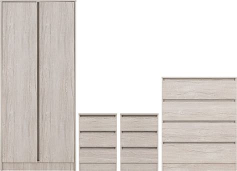 Malvern Door Wardrobe Bedroom Set Urban Snow Seconique