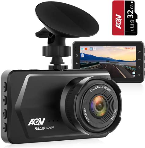 AQV Dashcam 1080P FHD Caméra de Voiture Écran 3 Pouces Caméra Embarquée