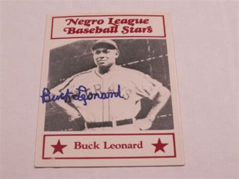 Buck Leonard Autographed Baseball Card Jsa Auction Certified Ebay