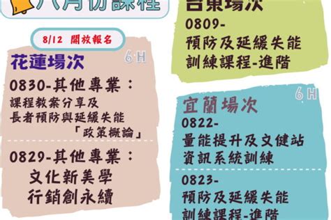 📣【重要消息】10月份課程活動開跑囉採線上報名 東區文化健康站專業服務團隊