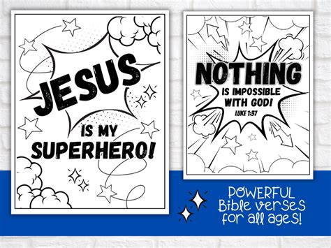 Superhero Bible Verse Coloring Pages Deeper Kidmin