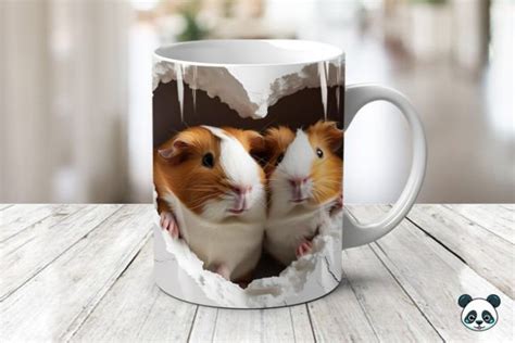 Mom And Baby Guinea Pigs 3d Mug Wrap 2 Graphic By Pandastic · Creative