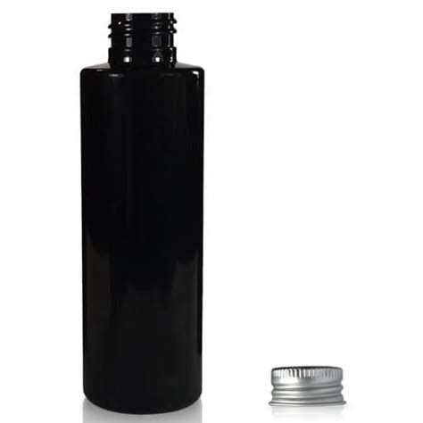 150ml Black Plastic Bottle With Metal Cap Ampulla Ltd 0161 367 1414