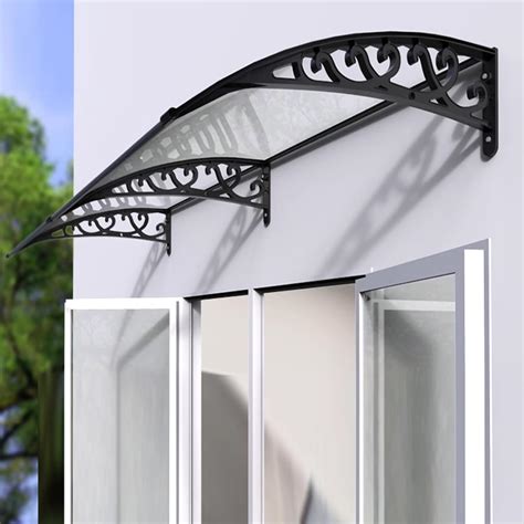 Metal Window Awning Self Cleaning Front Door Outdoor Patio Awning Canopy Uv Rain Snow Sunlight