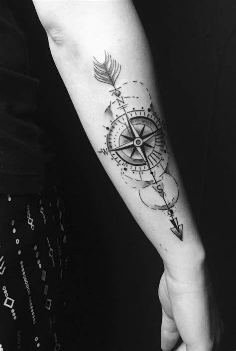 Arrow Compass Tattoo Geometric Arrow Tattoo Arrow Tattoo Design