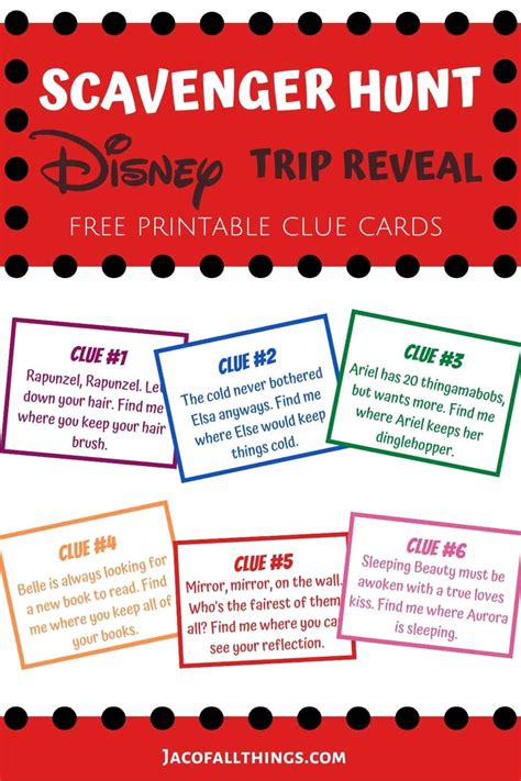 Disney Trip Reveal Scavenger Hunt Free Printable Disney Trip