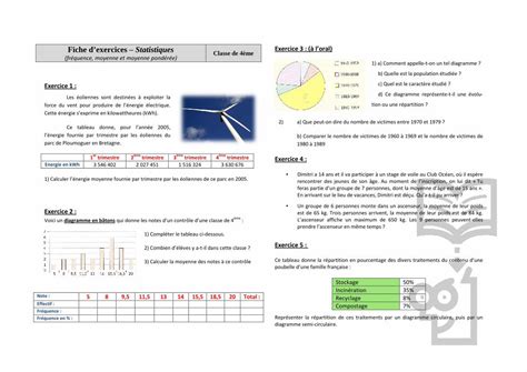 PDF Fiche dexercices Statistiques Exercice 3 à loral