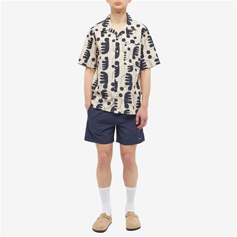 NN07 Julio Printed Vacation Shirt Ecru Navy END GB