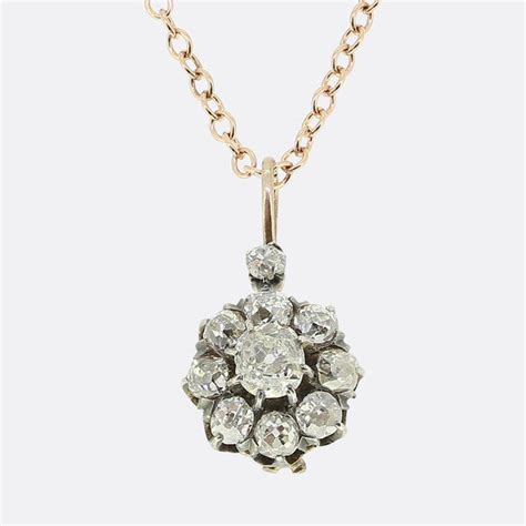 Antique Diamond Cluster Necklace – The Vintage Jeweller