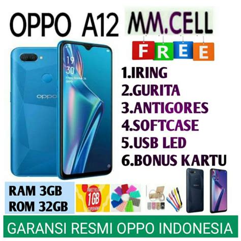 Jual OPPO A12 RAM 3 32 GB 4 64 GB GARANSI RESMI OPPO INDONESIA