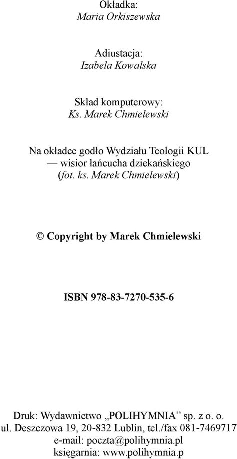 Ks Marek Chmielewski PORADNIK DOKTORANTA WYDZIA U TEOLOGII KUL PDF