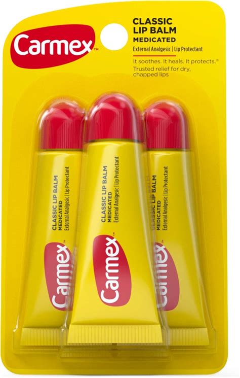 Carmex Classic Lip Balm Original 0 35oz Medicated 3 Count Pack Amazon Ca Beauty And Personal Care