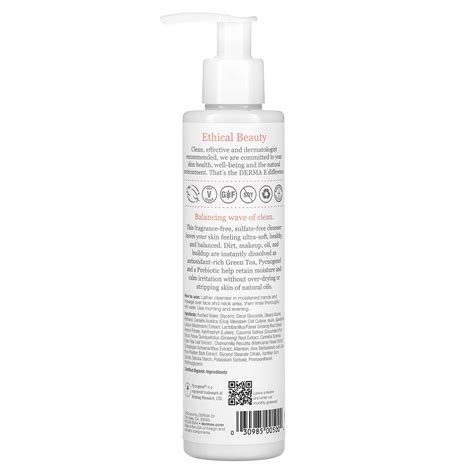 Derma E Pure Biome Balancing Cleanser Fl Oz Ml