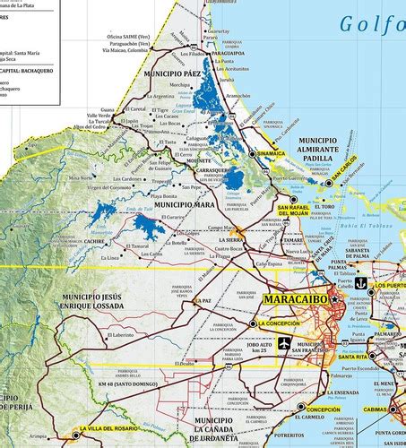 Mapa Físico Político Del Estado Zulia Venezuela Grande Mercadolibre