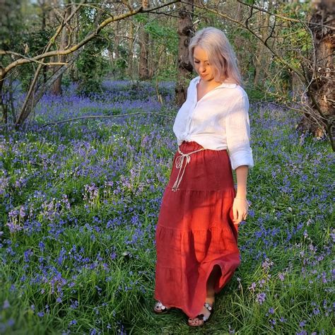 Linen Skirt Long Linen Boho Skirt Maxi Linen Skirt Ready Etsy